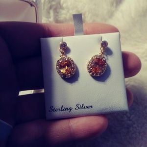 Citrine fashion dangle earrings